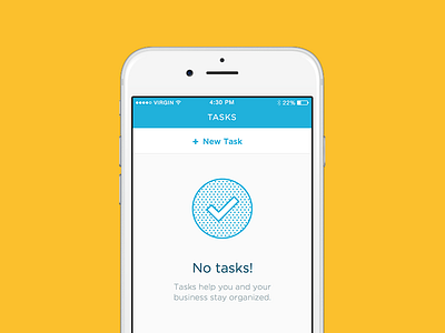 Empty State blue clean complete done flat ios simple tasks yellow