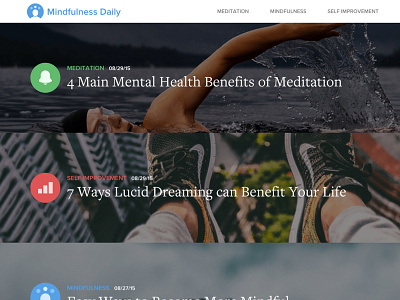 Mindfulness Daily blog blog design meditation web design website