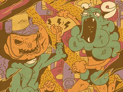 halloween party 2d illustration