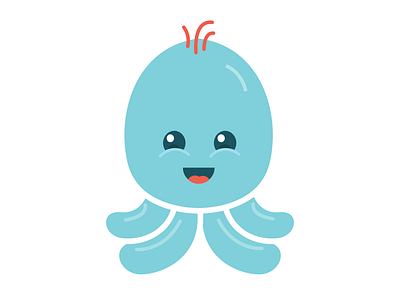 Octo Baby blue bubbly cute icon octopus squid