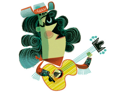 Singin' Cowgirl! americana character country cowgirl guitar humor music people pop cuture retro singing women