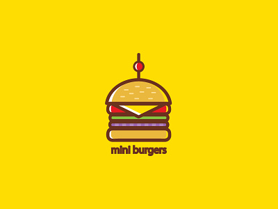 Mini burgers burger cheese food icon logo