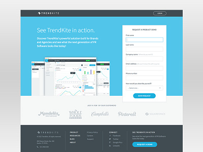 Trendkite Landing landing page trendkite website