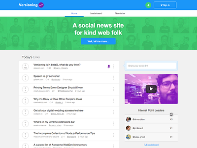 Versioning community design developers social website