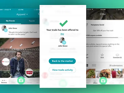 Preview activity feed clean confirmation offer preview product ui