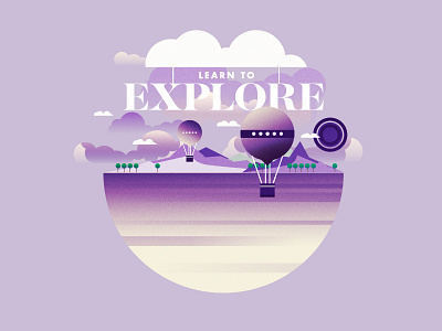 Learn To Explore art balloon city color illustration pastel summer texture