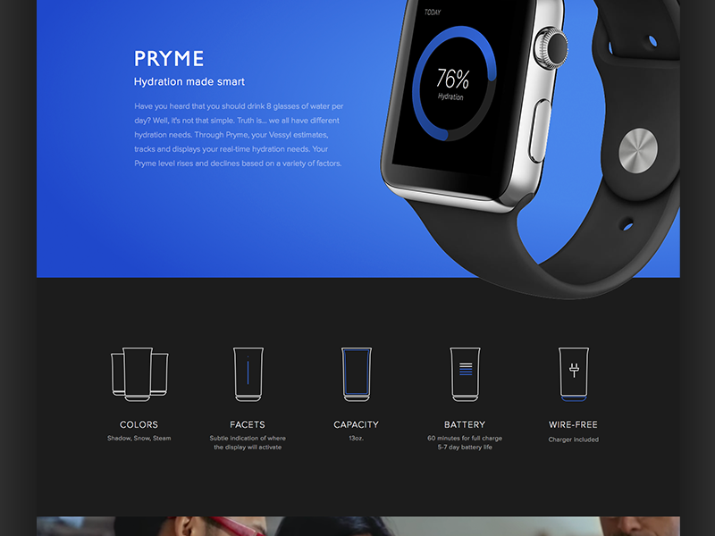 Vessyl pryme concept cup dark icons sketch smart watch