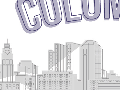 columbus skyline blue columbus graphicdesign gray illustration line art lines ohio skyline