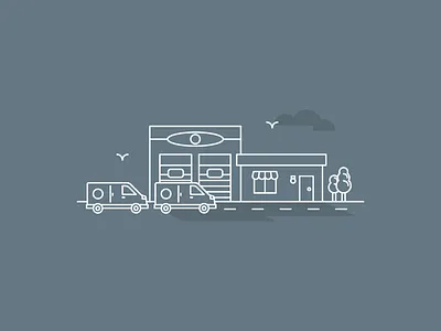 Quiet Morning empty state illustration line art