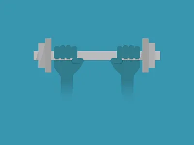 Fitness blue dumbbell fitness flat grey hands illustration lifting
