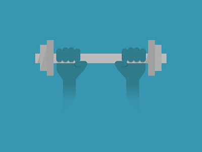 Fitness blue dumbbell fitness flat grey hands illustration lifting