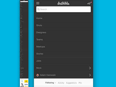 Simplified Mobile Navigation dribbble mobile navigation ui