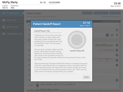 Patient Chart Modal adamdehaven chart dashboard healthcare medical modal popup report