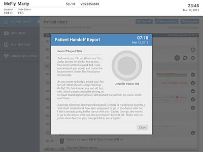 Patient Chart Modal adamdehaven chart dashboard healthcare medical modal popup report