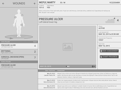 Wound App Concept adamdehaven app application dashboard data frame healthcare medical patient wire wireframe wound