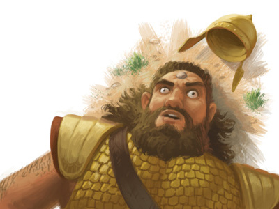 Goliath bible children digital painting goliath illustration painting