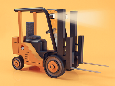 Forklift 3D 3d c4d cinema4d forklift machine rebound render toy vray