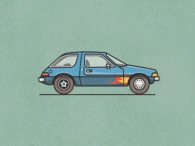 Party Time! amc car illustration line mirthmobile pacer party on texture vector waynes world