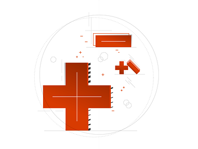 Abstract Plus/Minus abstract math minus plus red shapes symbology