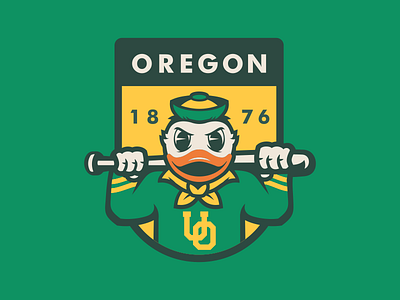 OREGON BASEBALL badge baseball logo mascot patch sports the duck