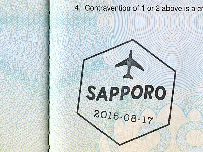 Sapporo japan lettering sapporo stamp type typography