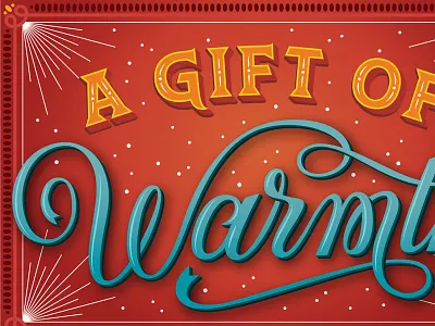 A Gift of Warmth envelope gift card handlettering lettering