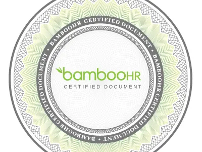 e-Signature Certification bamboo bamboohr certification document esign guilloche seal signature