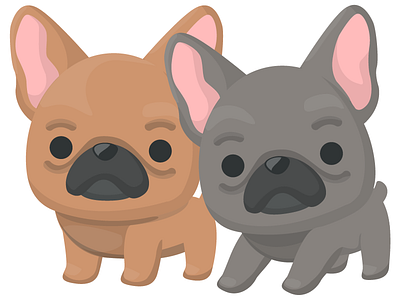 Frenchies cute dog flat illustration vector