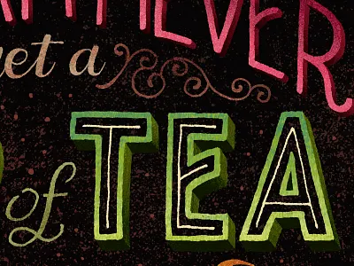 Books and Tea books handlettering illustration lettering tea