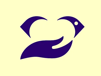 Safe Nest bird domestic violence hand logo nest shelter vector