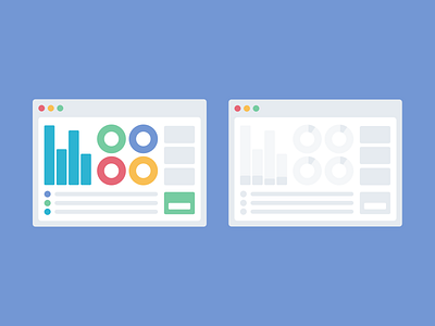 Show me the Performance bar charts dashboard donut charts zero state