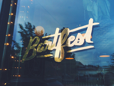 GOLD DECALS FTW! bartfest hand drawn lettering script spokane