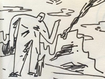 Space Giant comics illustration thumbnail wip