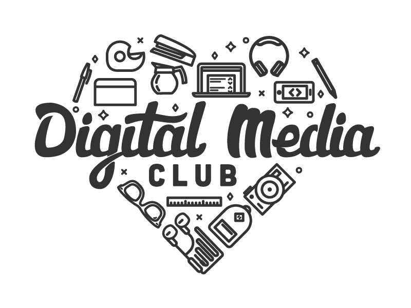 Digital Media Club Logo club lettering logo object array type