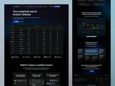 AlphaStock - Stock Investment Landing Page bank banking cansaas clean design finance fintech interface invest money saas stock stock landing page stock market trading trading landing page ui ux web design website