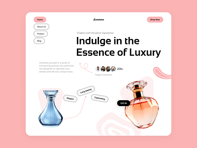 Scentora - perfume Landing Page dribbble landingpage lixury perfume shots uiux webdesign