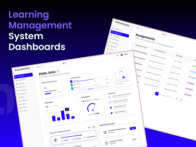 Learning Management System Dashboards 3d animation branding design figma graphic design illustration logo motion graphics ui uiux vector