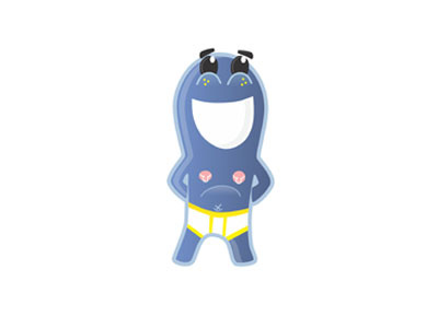 Mr. Underwear cute draw happy illustration monster