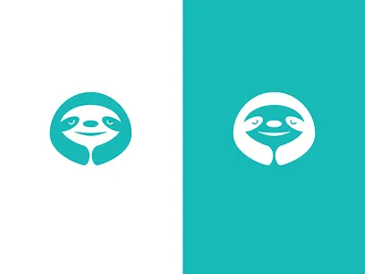 Sloth Logo app hourglass logo mint sloth