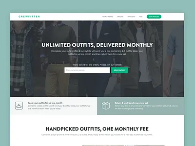 Crewfitter | Updated UI fashion design fashion ui fashion ux home home ui homepage design landing page landing page ux landing ui startup interface