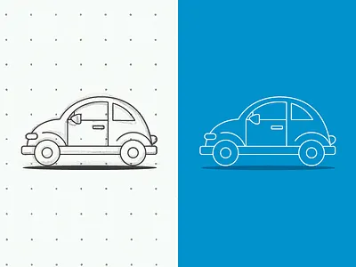 Side project icon car icon lined