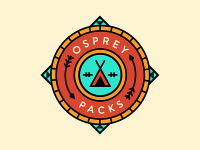 Osprey Packs Patch arrows color illustration line art logo mark monoweight osprey packs patch pattern teepee tepee