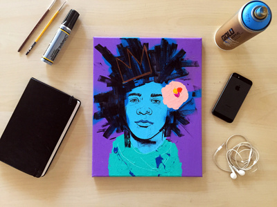 Basquiat Crowned basquiat canvas mockup painting sharpie sketchbook spraypaint