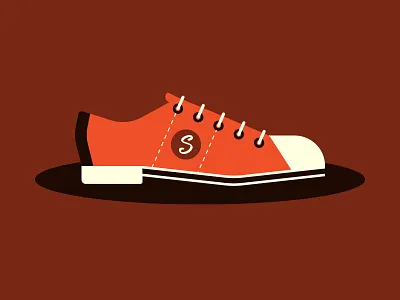 Sterling Bowling Illustration IV bowling bowling ball bowling pin illustration mid century midcentury midcentury modern modern orange retro shoe vintage