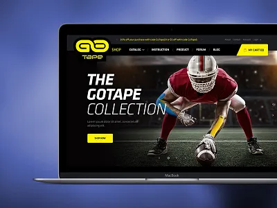GoTape Shop basovdesign black football gotape landing macbook shop sport ui ux website