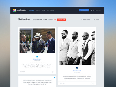Social Feeds admin css3 facebook freelance html5 instagram social socialmosaic socialnetwork twitter web admin web design