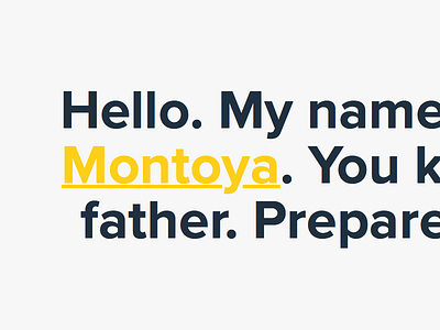 Inigo Montoya hello proxima nova text