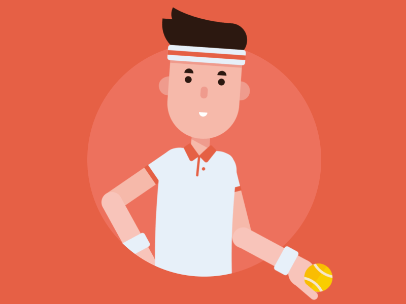 Tennis player 2d animation character design flat illustration sport tennis