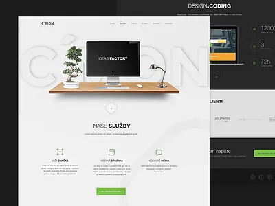 C'Mon clean flat homepage ui web design