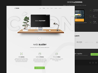 C'Mon clean flat homepage ui web design